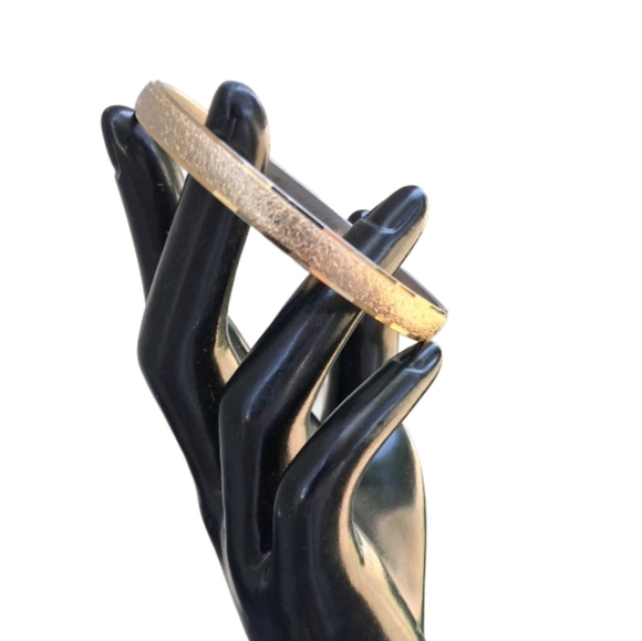 Vintage 1980s Monet Gold-Tone Textured Bangle Bracelet - Picture 2 of 6